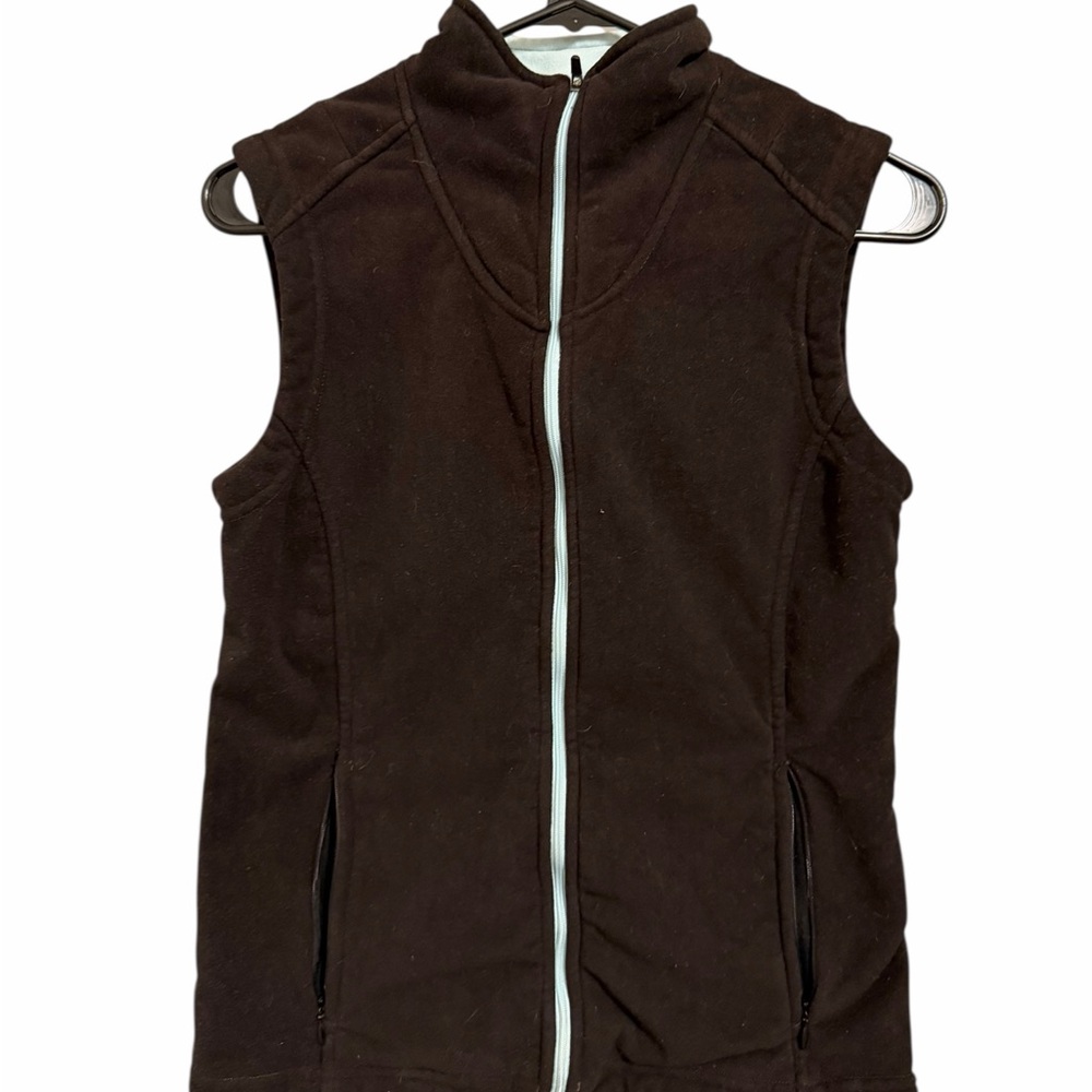 Irideon Black and Ice Blue Fleece Zip-Up Riding Vest